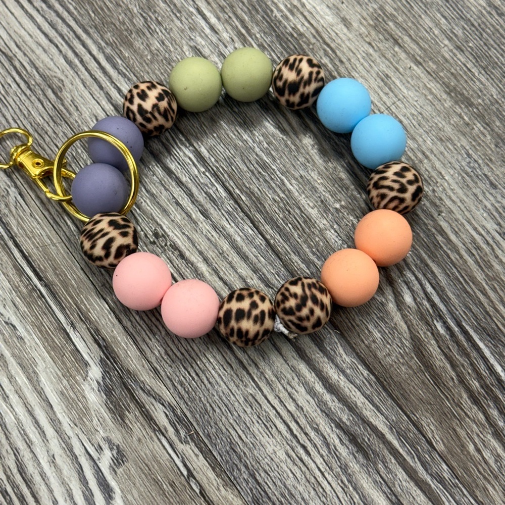 Colorful Beaded Keychain Bracelet